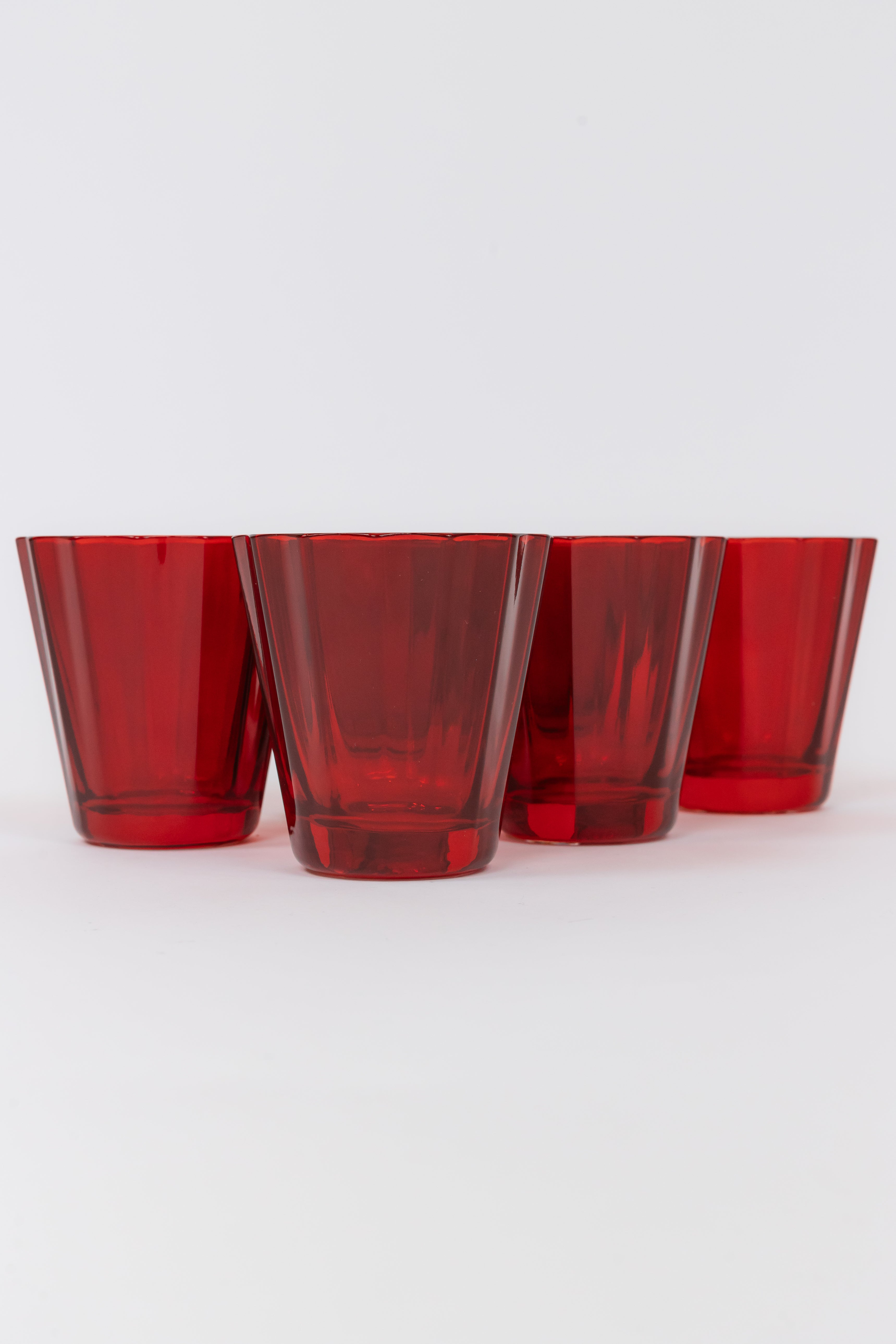 Estelle Colored Glass Estelle Colored Sunday Low Balls - Set of 6 {Red}
