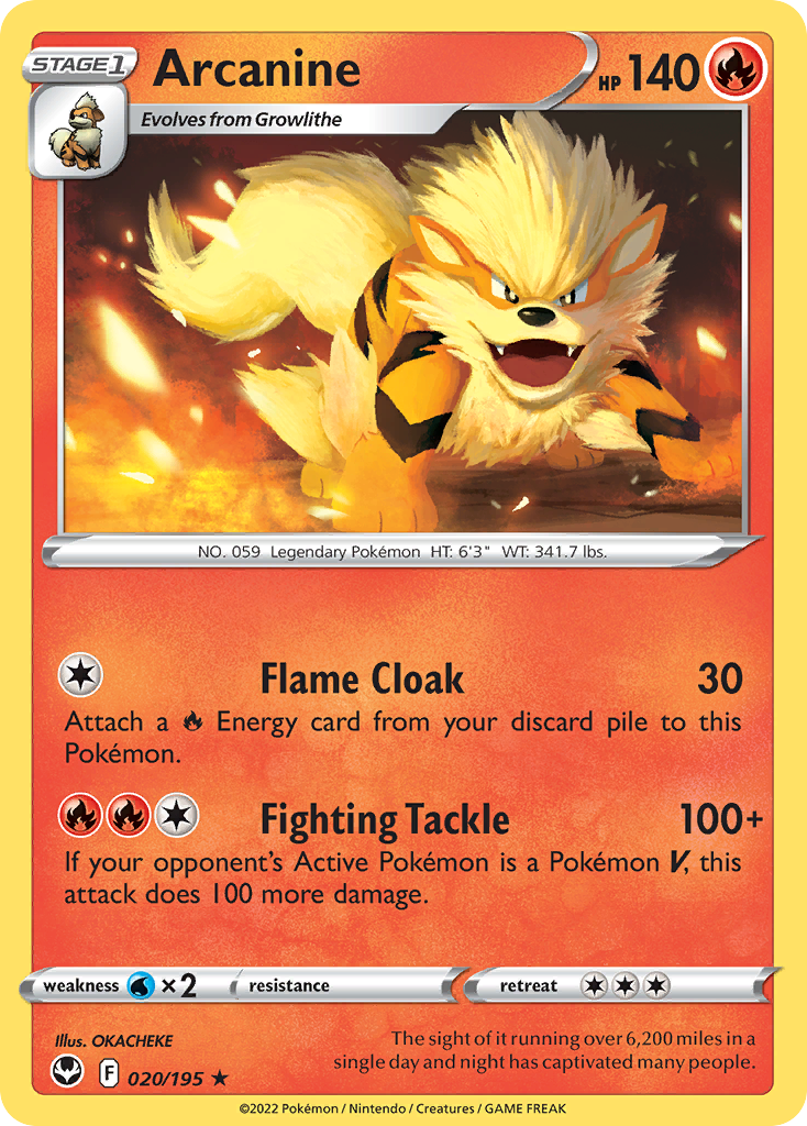 Rare swsh12-020 non-holo – Pokémon Arcanine - 020/195 - Rare [swsh12-020] [Non-Holo] - Arcanine - 020/195 - Rare