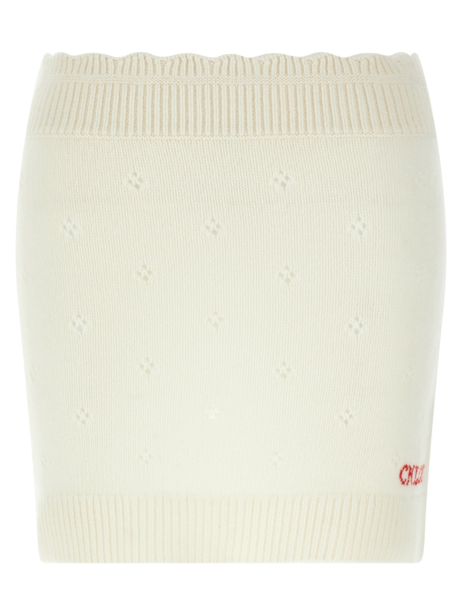 Chloé Jacquard Logo Skirt – 71% wool 29% cachemire