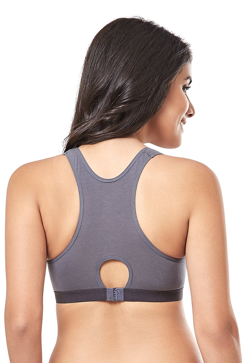 every de Lounge Essentials Non-Padded Non-Wired Full Cover Slip-on Bra - Steel Grey - view 2