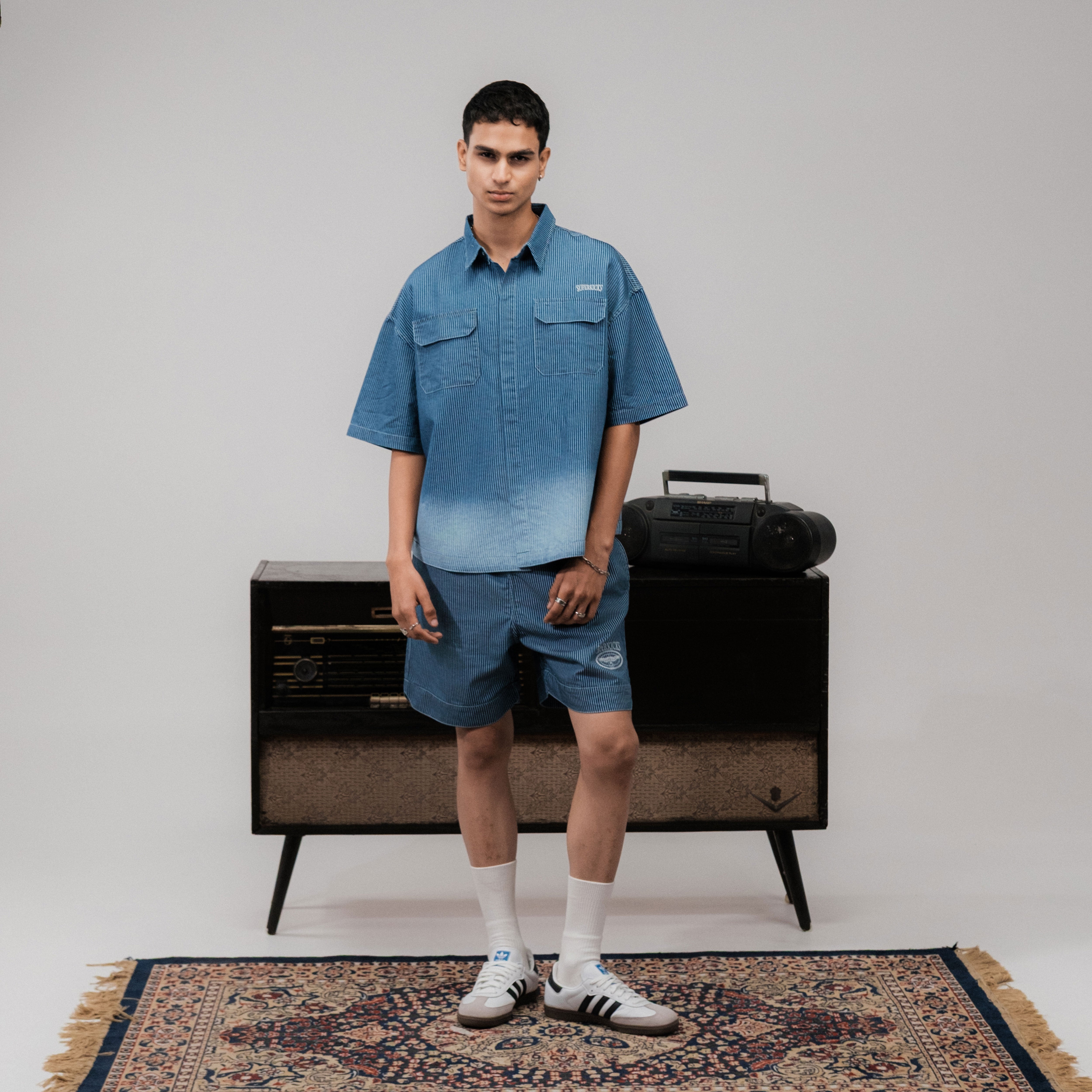 Superkicks | Pinstripe Shorts { Blue - view 7