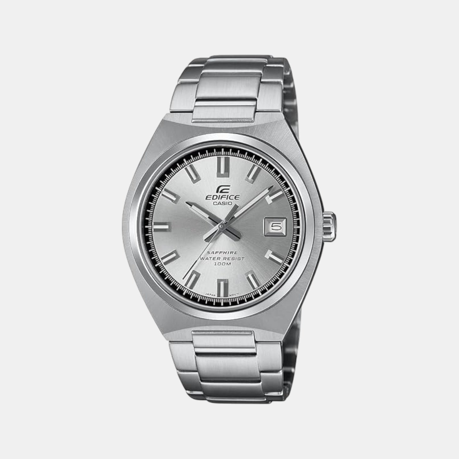 Casio Edifice Men Quartz Silver Dial Analog Stainless Steel Watch ED654