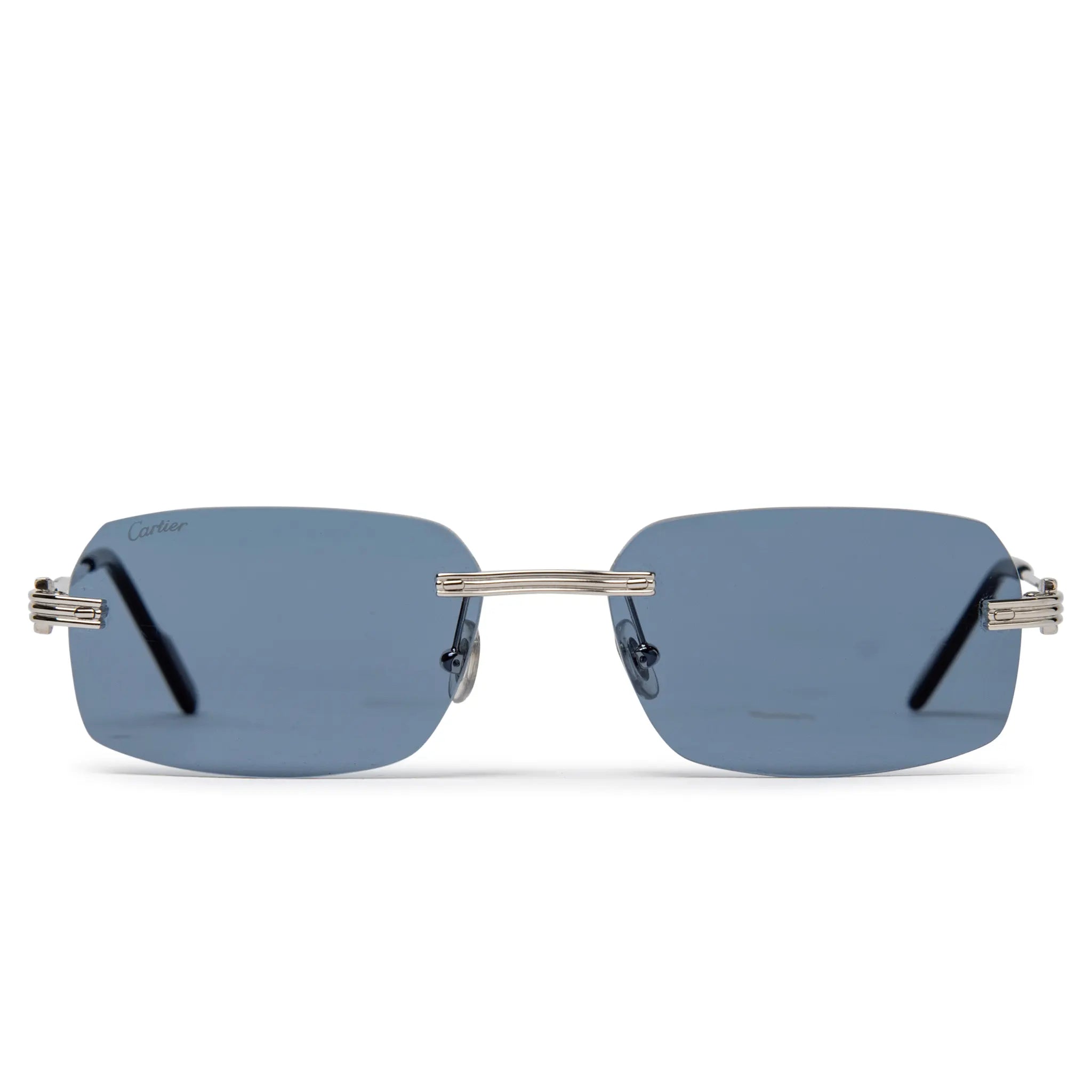 Cartier Eyewear CT0271S-003 Silver Blue Sunglasses