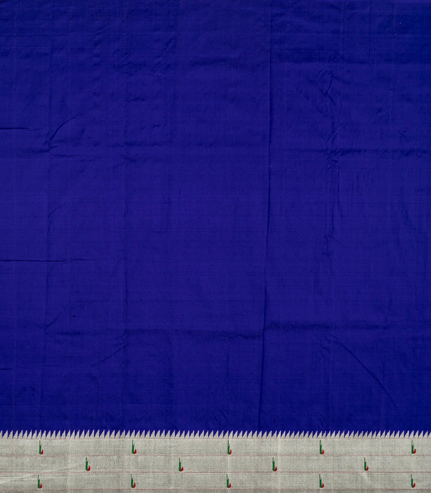 RmKV Violet Handloom Paithani Silk Saree With Coin Buttas & Muniya Motifs In Border-Violet - view 4