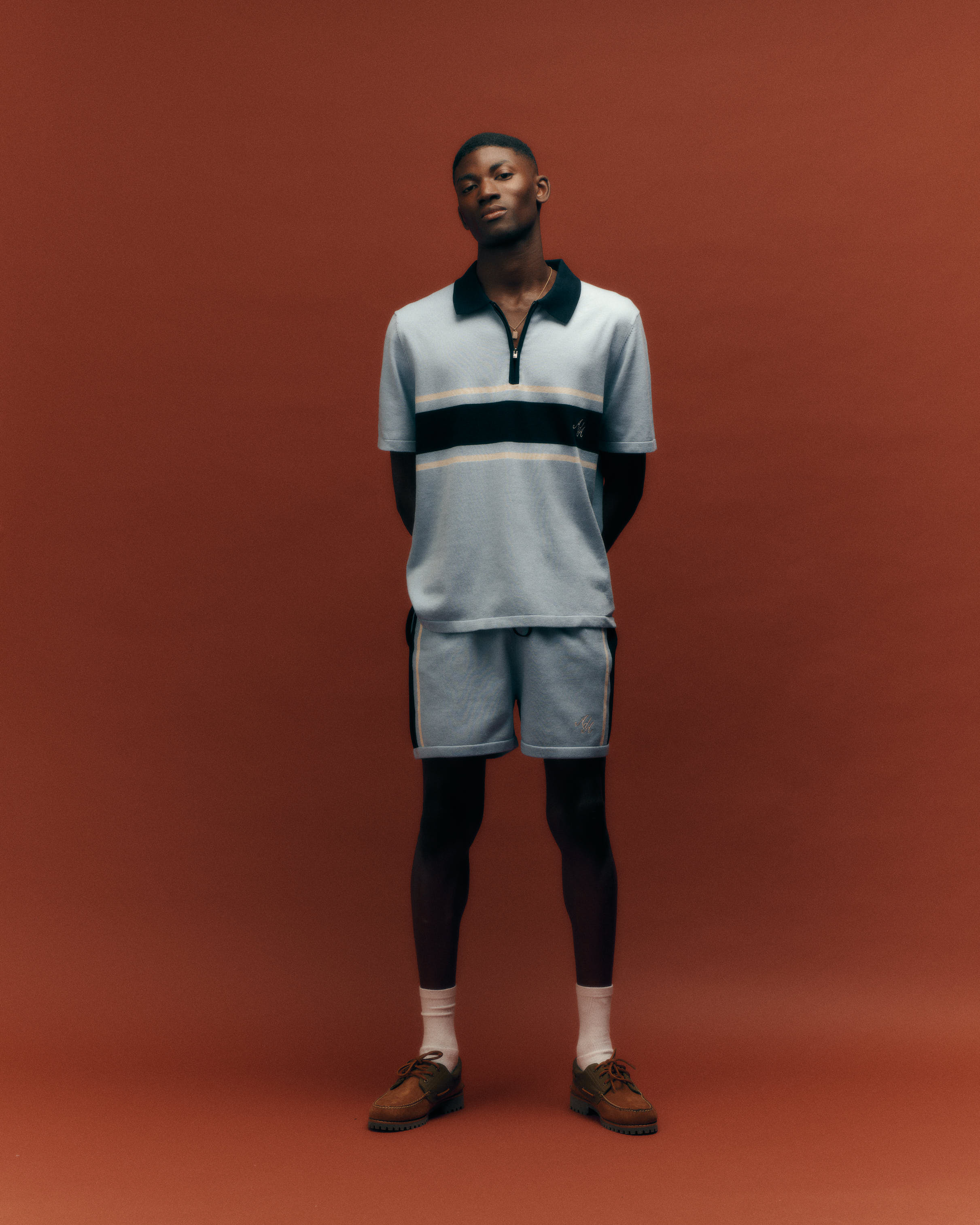 Alma De Ace Notu Knitted Blue Polo Shirt - view 3