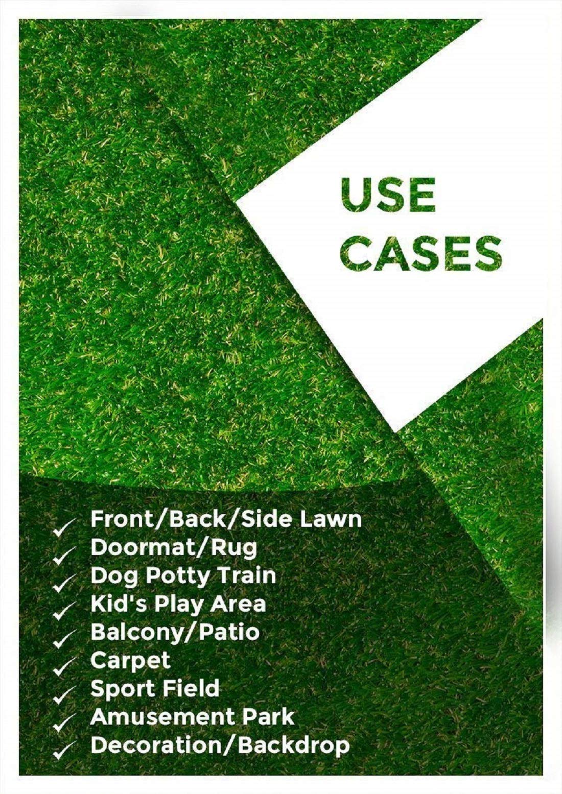 Kuber Industries High Density 45 MM Artificial Grass Carpet Mat for Balcony, Lawn, Door(3.3 x 8 Feet)-CTKTC033130 - view 4