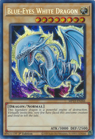Yu-Gi-Oh! Blue-Eyes White Dragon - MP22-EN266 - Prismatic Secret Rare - 1st Edition
