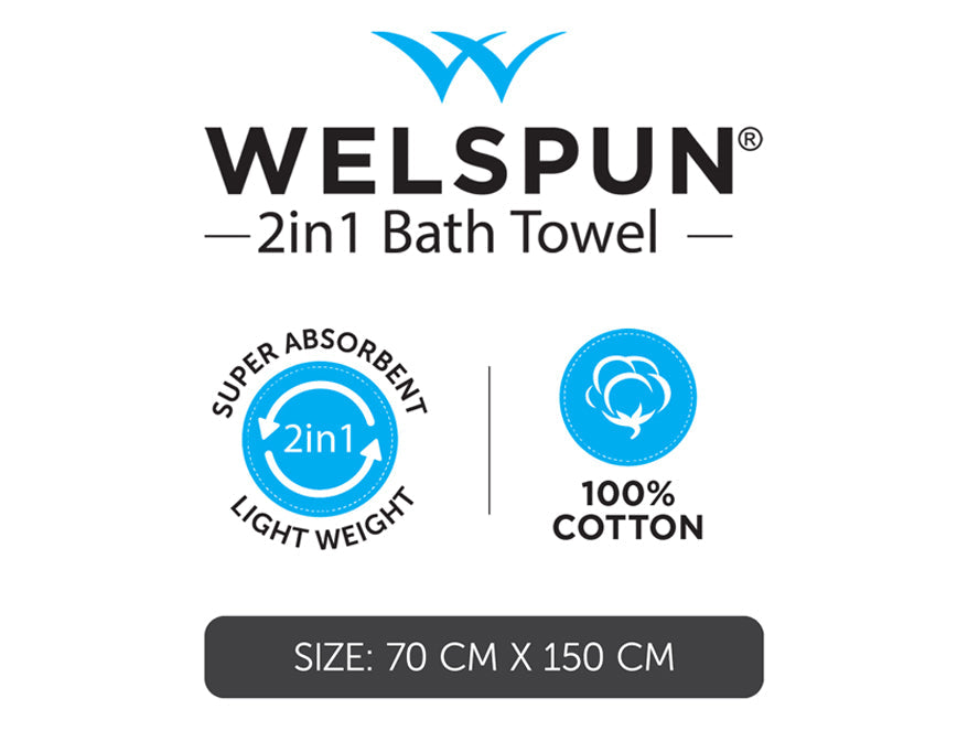 Spaces India Apple Green - Light Green 100% Cotton Bath Towel - 2-In-1 By Welspun - view 6