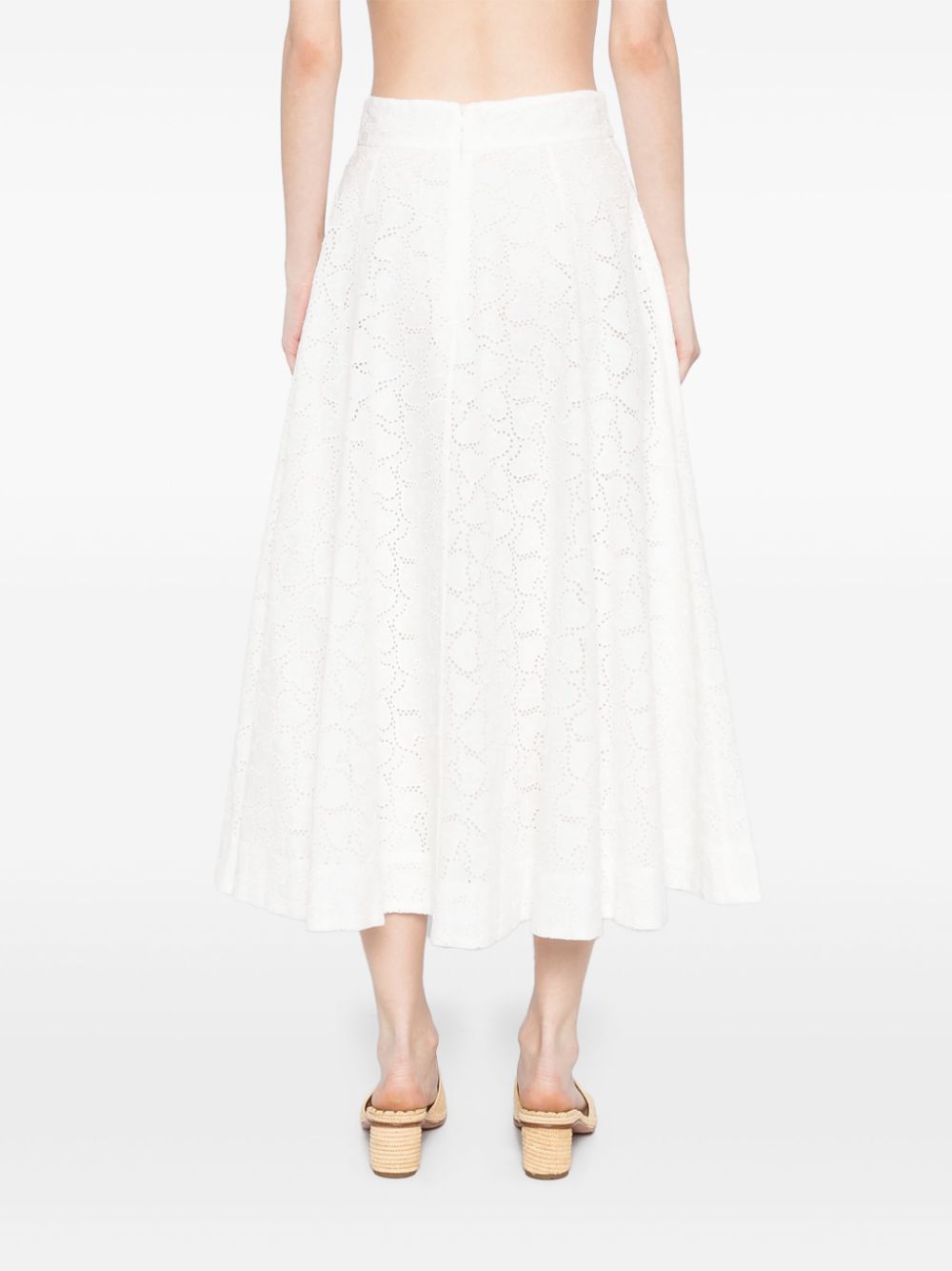 Zimmermann Crush embroidered midi skirt – Linen 100% - view 2