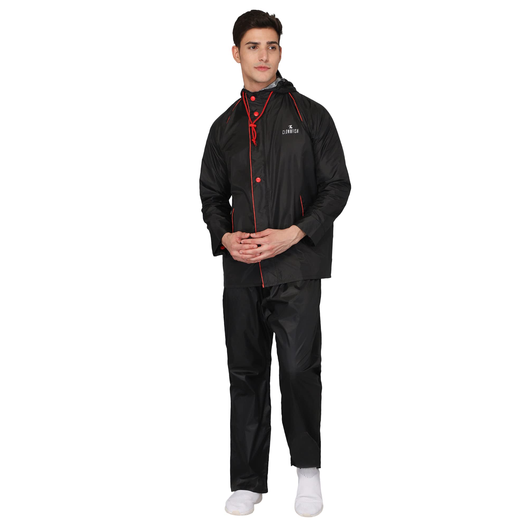 THE CLOWNFISH Men's Solid Raincoat (CAPTAIN-202-XXL-GR_Grey_XX-Large)