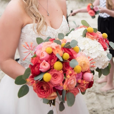 fiftyflowers.com Beach Coral Rose Wedding - view 2