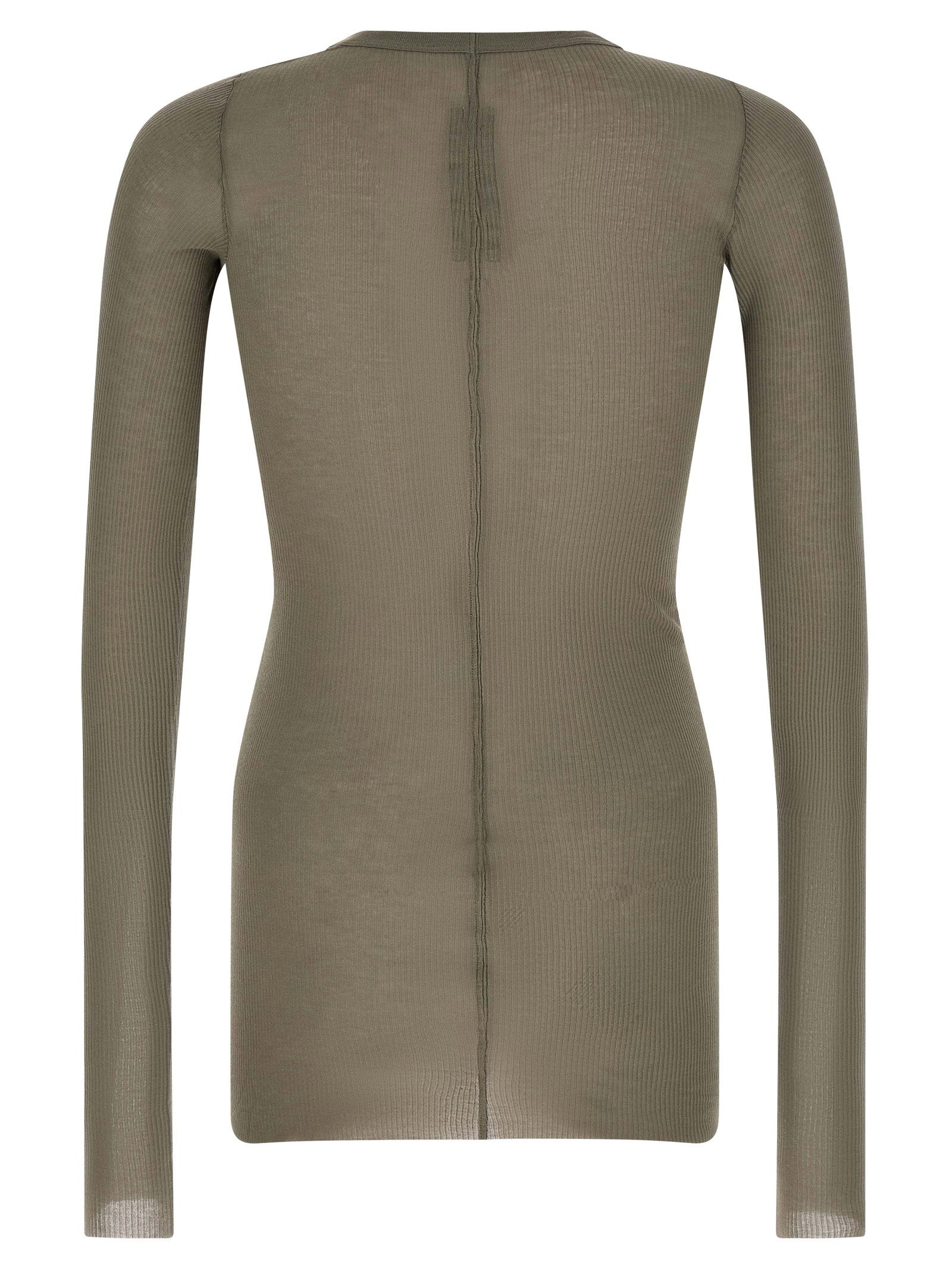 Rick Owens Rib Ls T T-shirt – 88% viscose, 12% silk - view 2