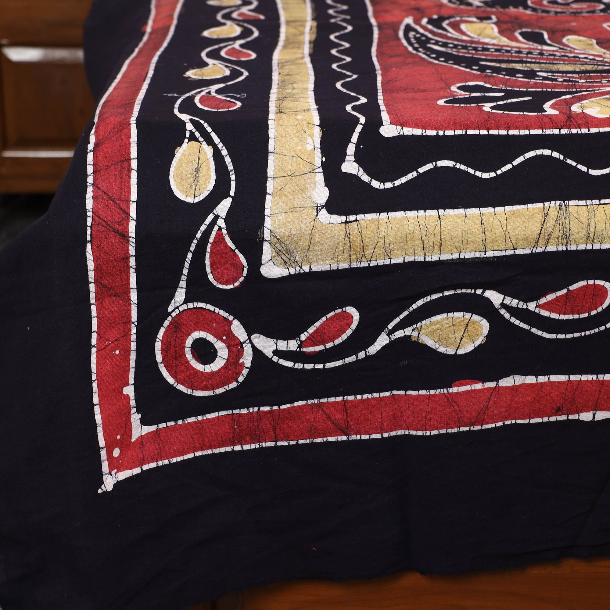 KACHCHH JI CHHAAP Black - Hand Batik Printed Cotton Single Bed Cover (96 x 59 in) 12 - view 2