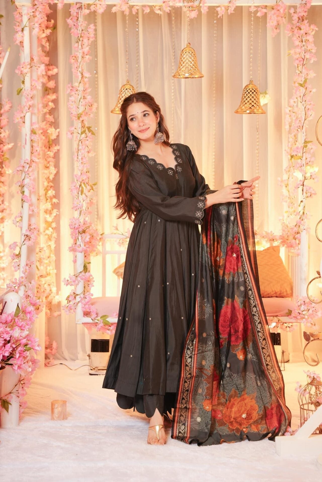 Idaho-o Charcoal Veil muslin suit set - view 2