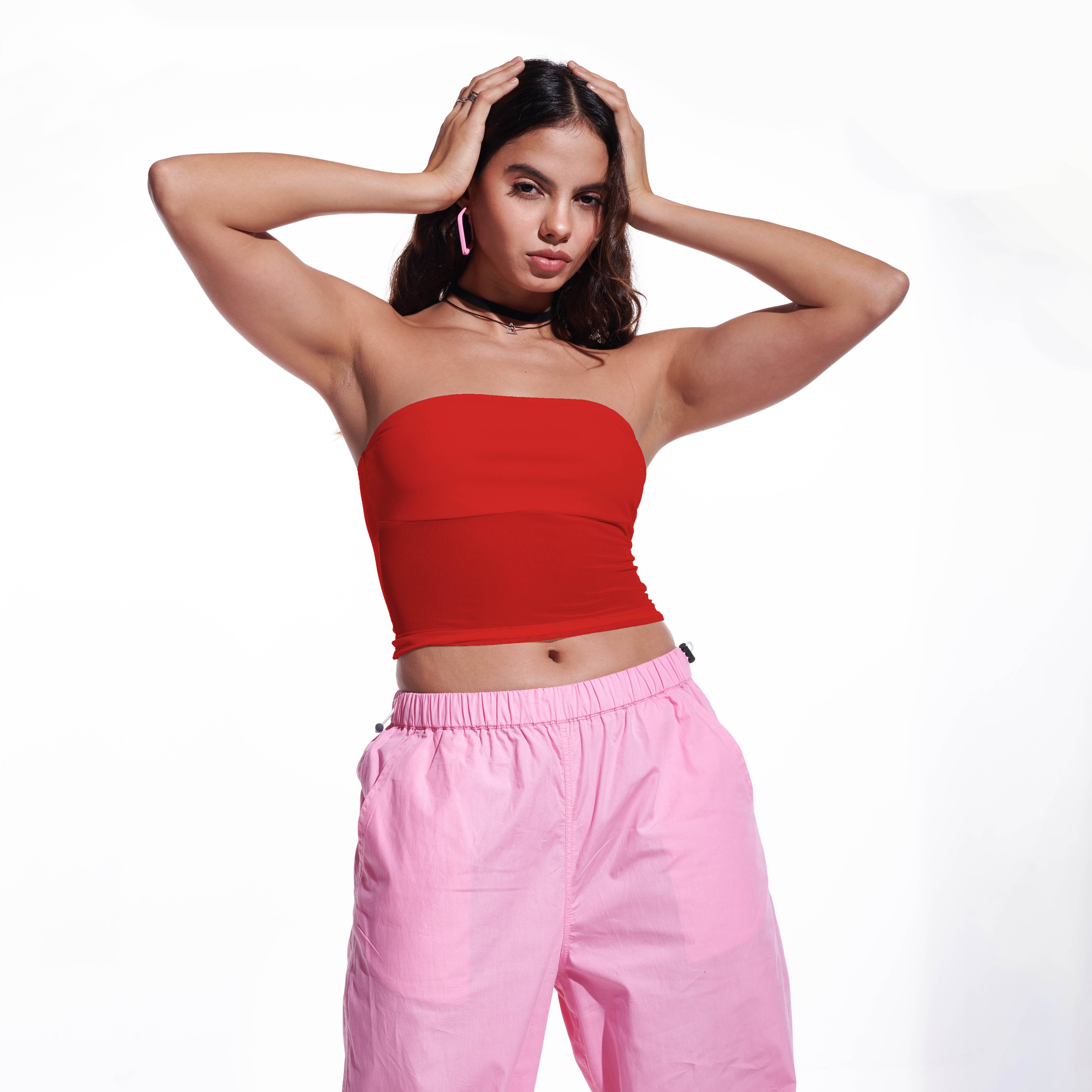 IZF Red Mesh Tube Top