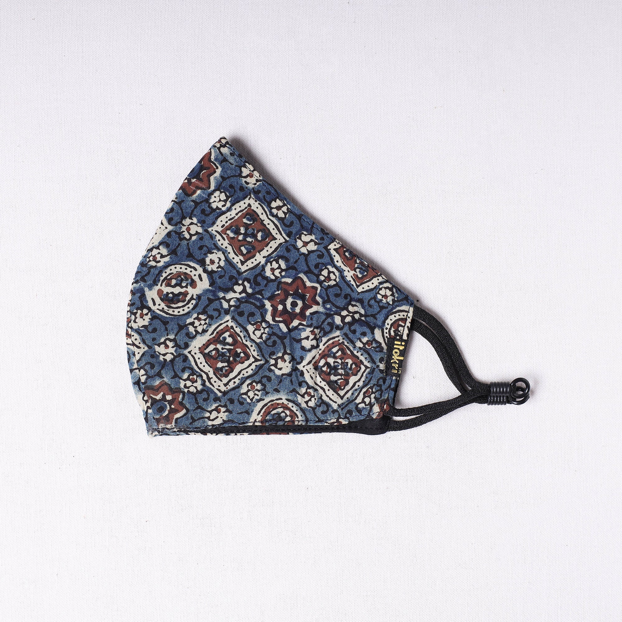 JALPARI Ajrakh Block Printed Cotton 3 Layer Snug Fit Face Cover