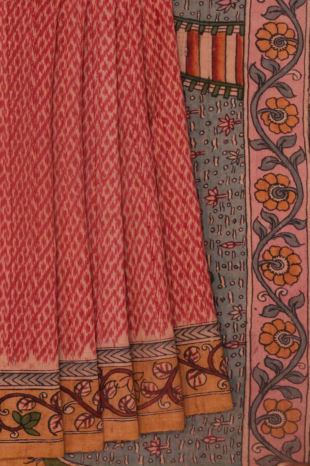 Kalanjali Dupion Silk Pink Saree – Women's