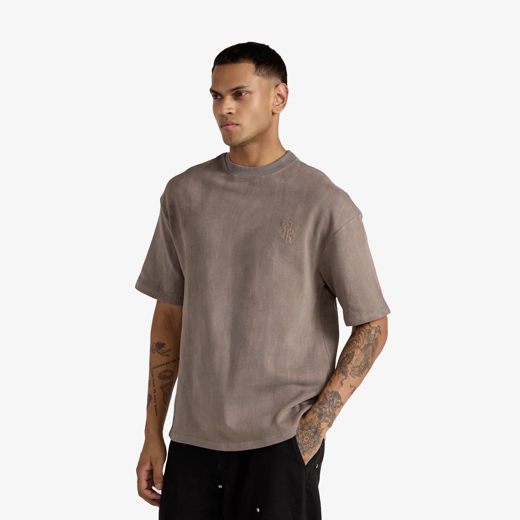 F A R A K | Basics Grey Bagru T-shirt { Grey - view 2