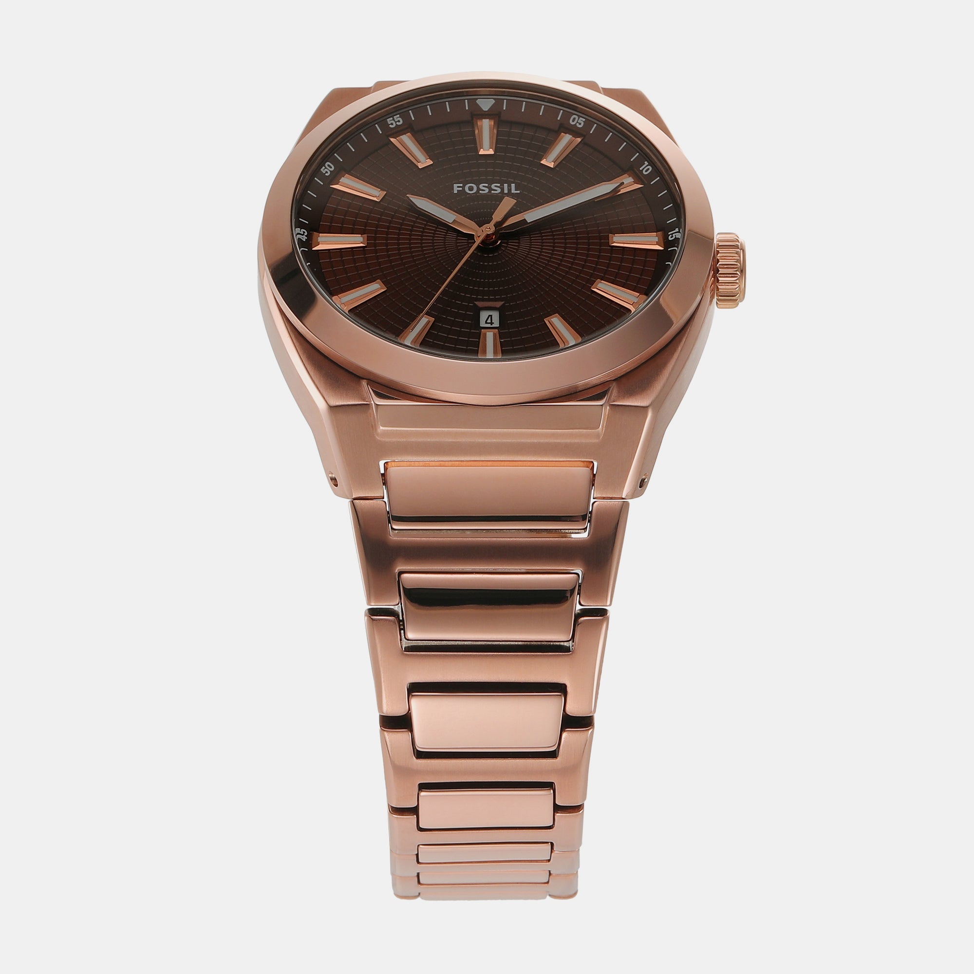 Fossil Everett Men Quartz Brown Dial Analog Stainless Steel Watch FS6028 - view 2
