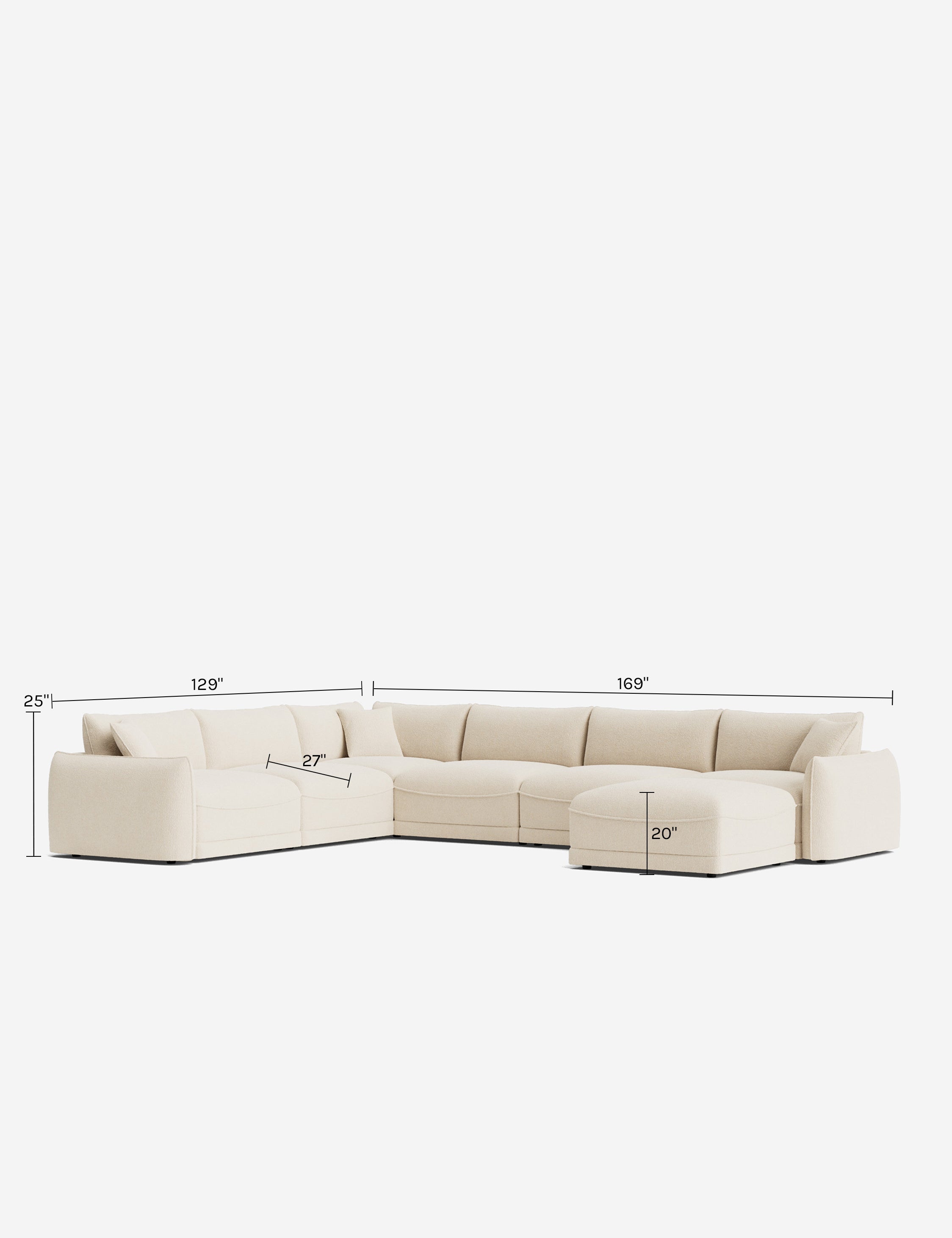 Lulu and Georgia Balmer Modular Corner Sectional Sofa With Ottoman - view 133