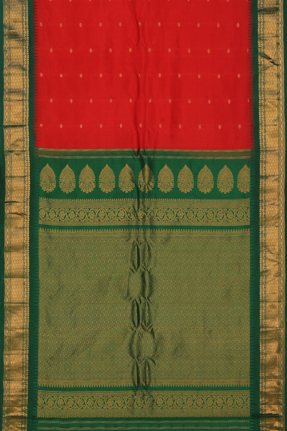 Kalanjali Gadwal-Silk Red Saree – Women's - view 3