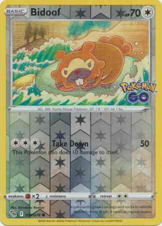 Common pgo-059 reverse – Pokémon Bidoof - 059/078 - Common [pgo-059] [Reverse Holo]