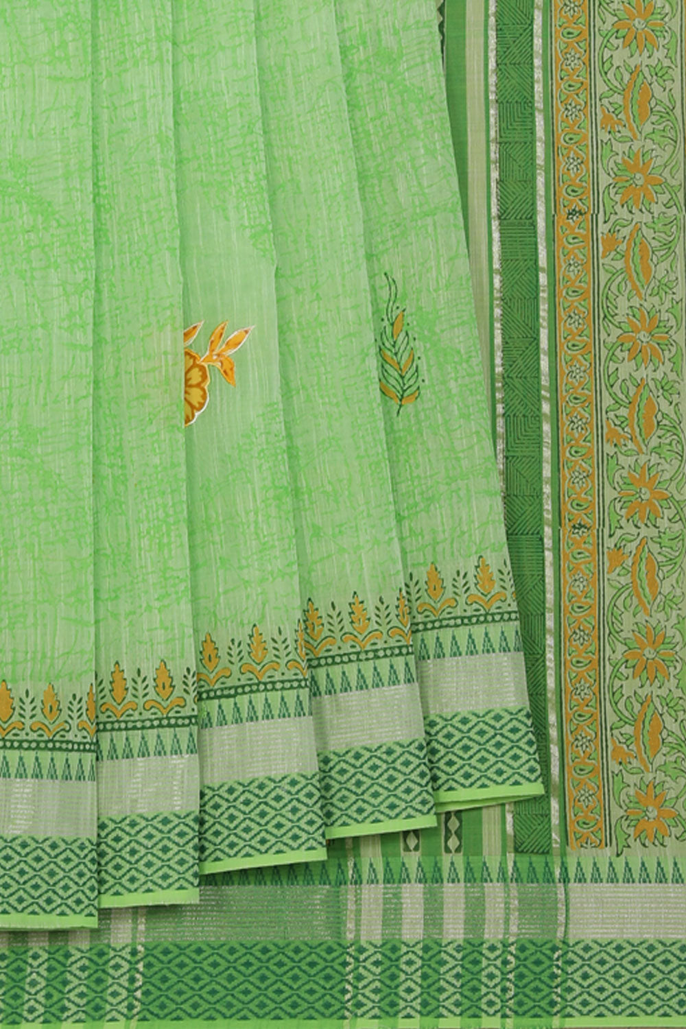 Kalanjali Ethnics Hand Block Printed South Cotton Saree - view 2