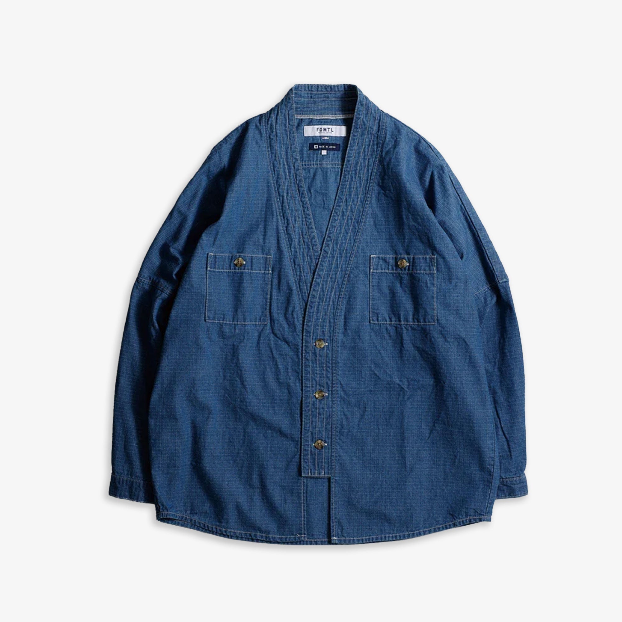 Fdmtl | Denim Haori Shirt 2yr Wash { Indigo