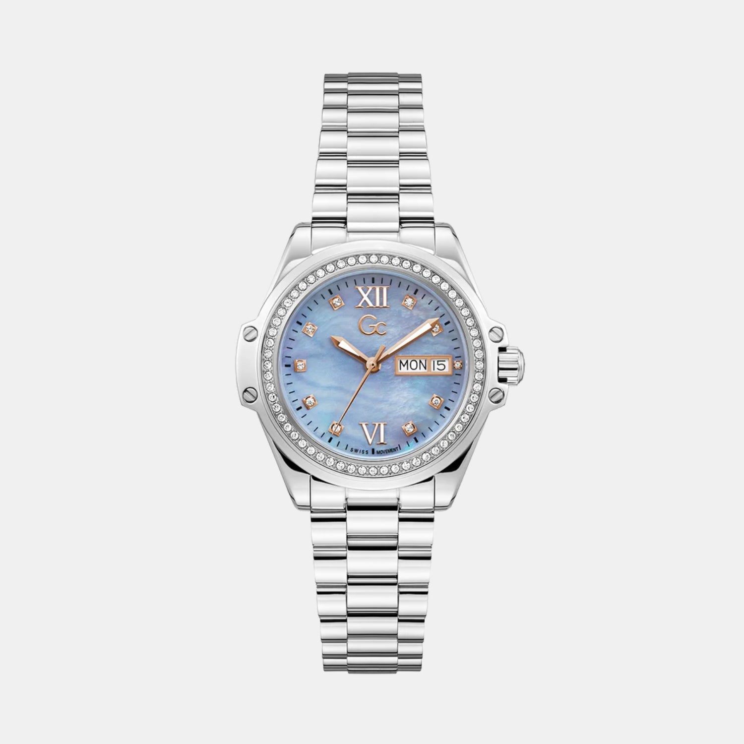 GC Bolt Women Quartz Blue Mother Of Pearl Dial Analog Stainless Steel Watch Z53003L7
