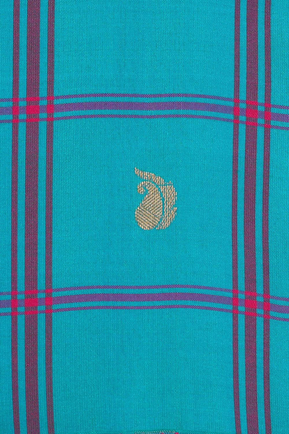 Kalanjali Gadwal Silk Sky Blue Saree – Women's - view 2