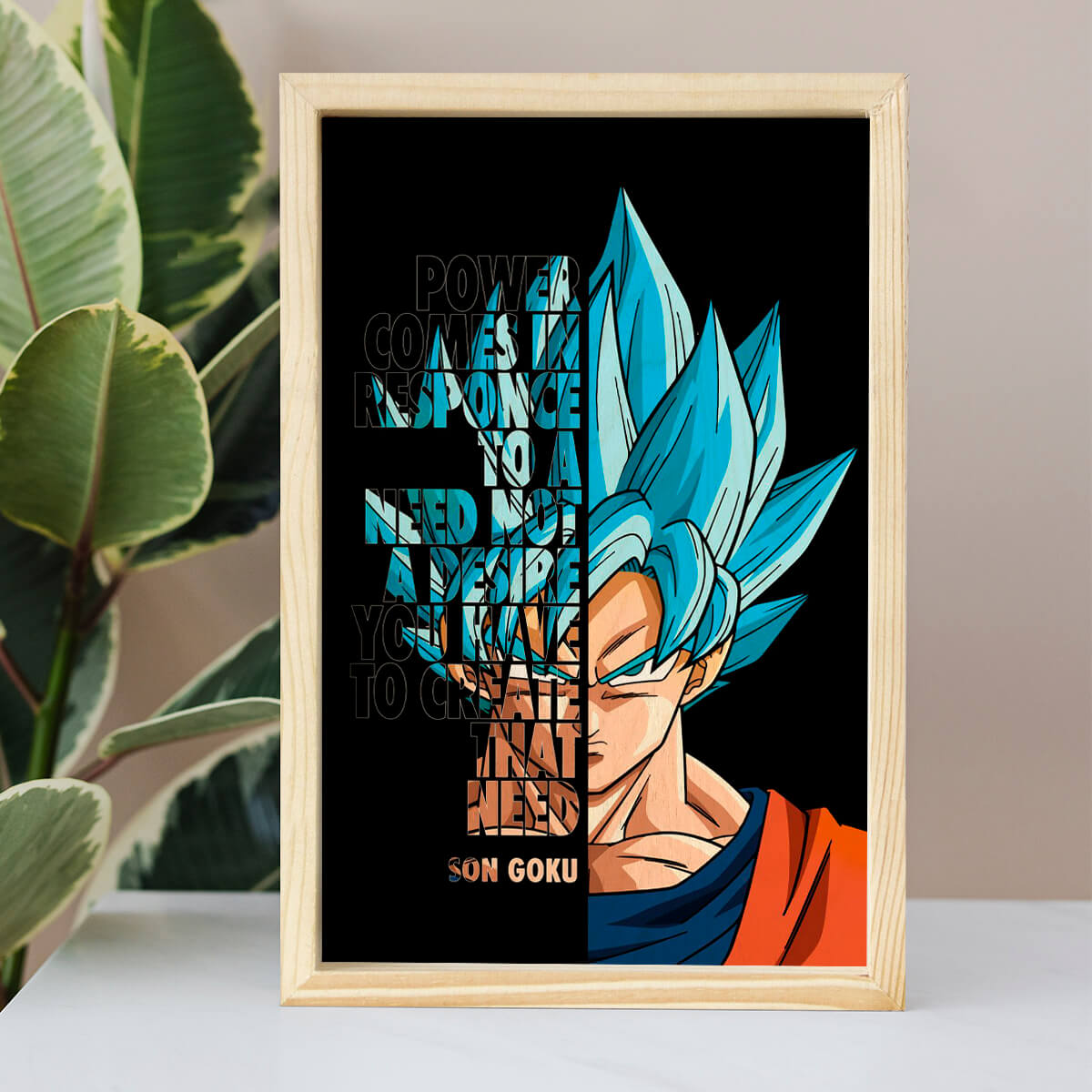 Bigsmall_cc Son Goku Wooden Wall Art