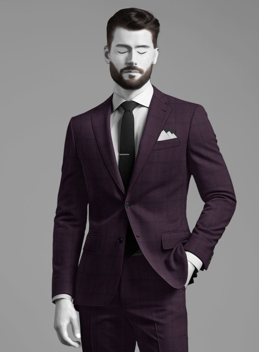 StudioSuits Napoleon Xina Tartan Purple Wool Jacket - view 2