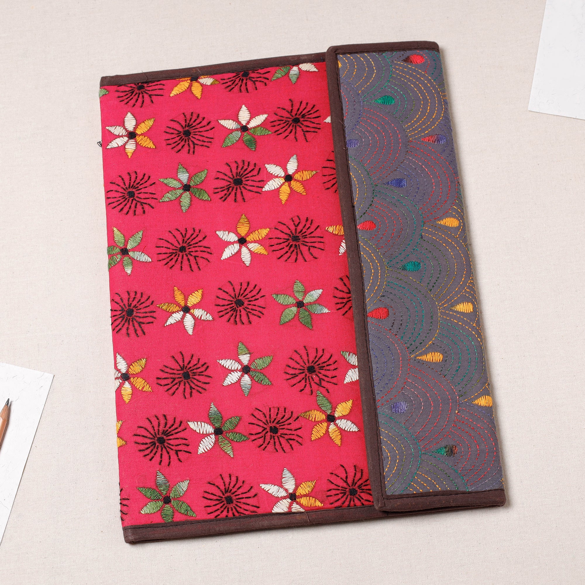 ASALKAAR Bengal Kantha Work Handcrafted File Folder