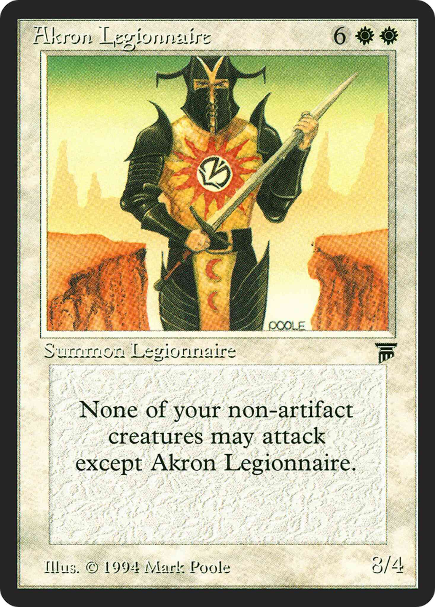 Akron legionnaire 1 – Magic Akron Legionnaire [1] [Legends] [Non-Foil]
