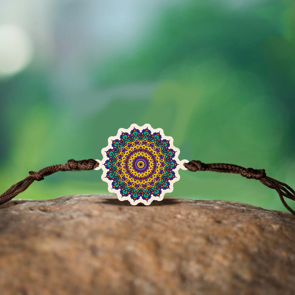 Bigsmall_cc Mandala Wooden Special Rakhi for Brother - view 2