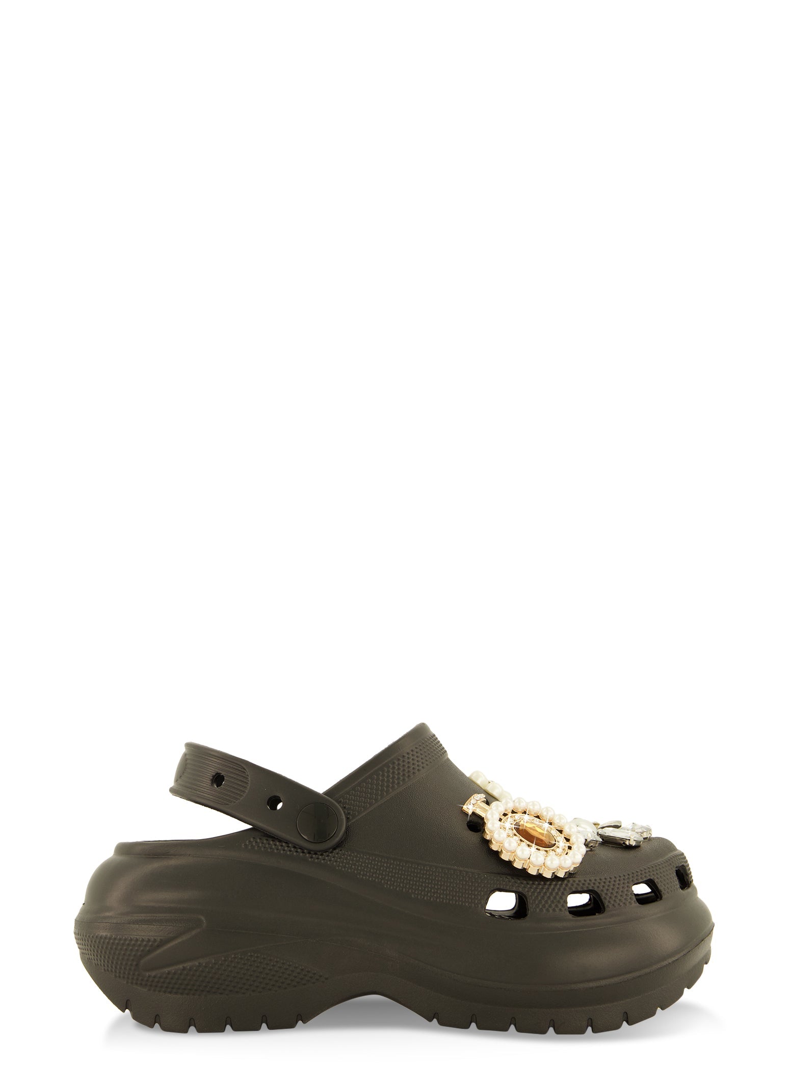 Rainbow Shops Rhinestone Charm Platform Slingback Clogs - view 2