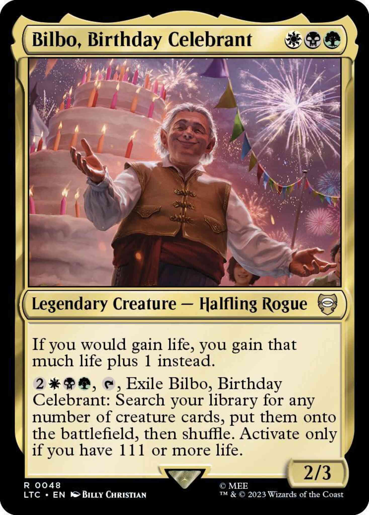 Bilbo birthday celebrant – Magic Bilbo, Birthday Celebrant [48] [The Lord of the Rings: Tales of Middle-earth: Commander] [Non-Foil]