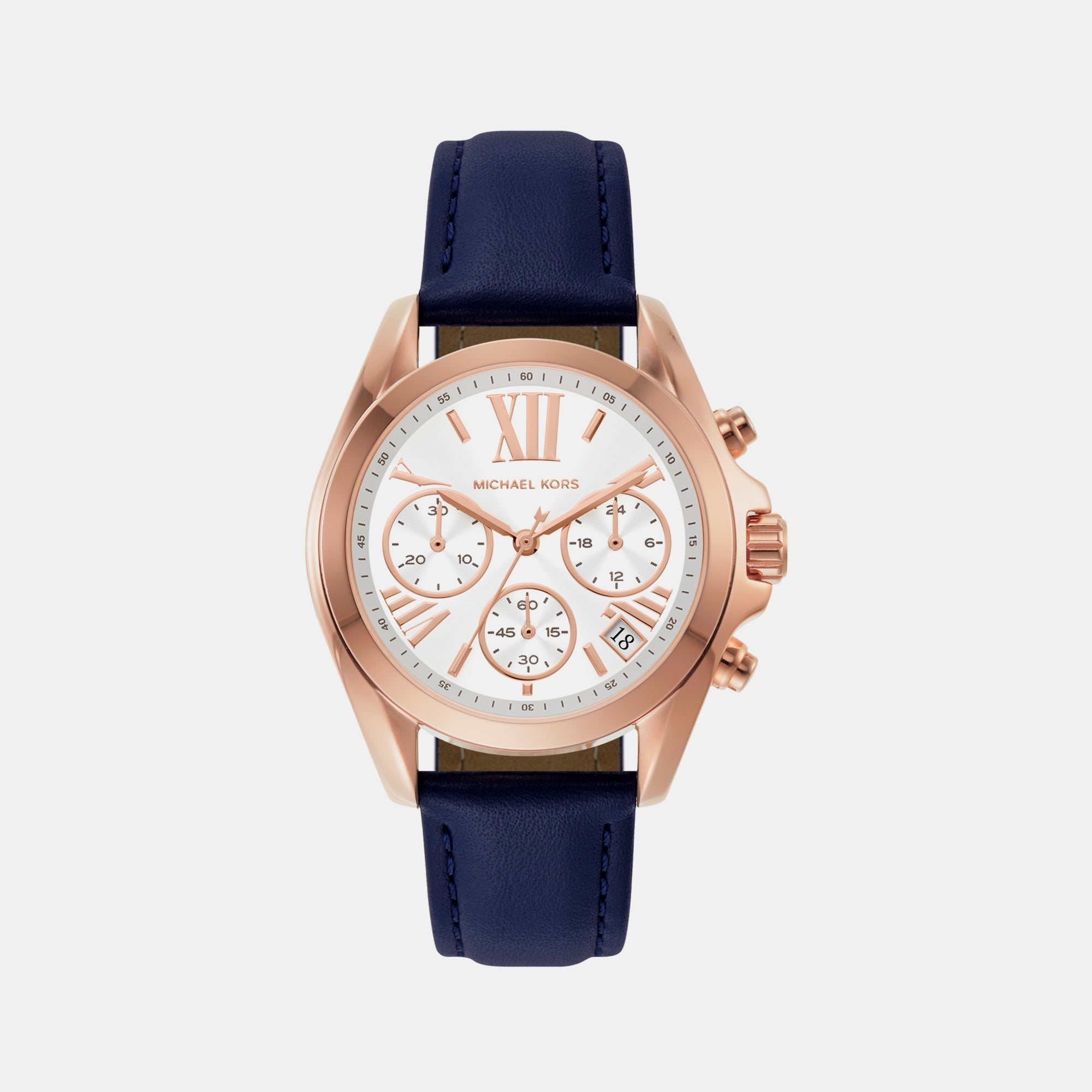 Michael Kors Bradshaw Women Quartz White Dial Chronograph Leather Watch MK2960