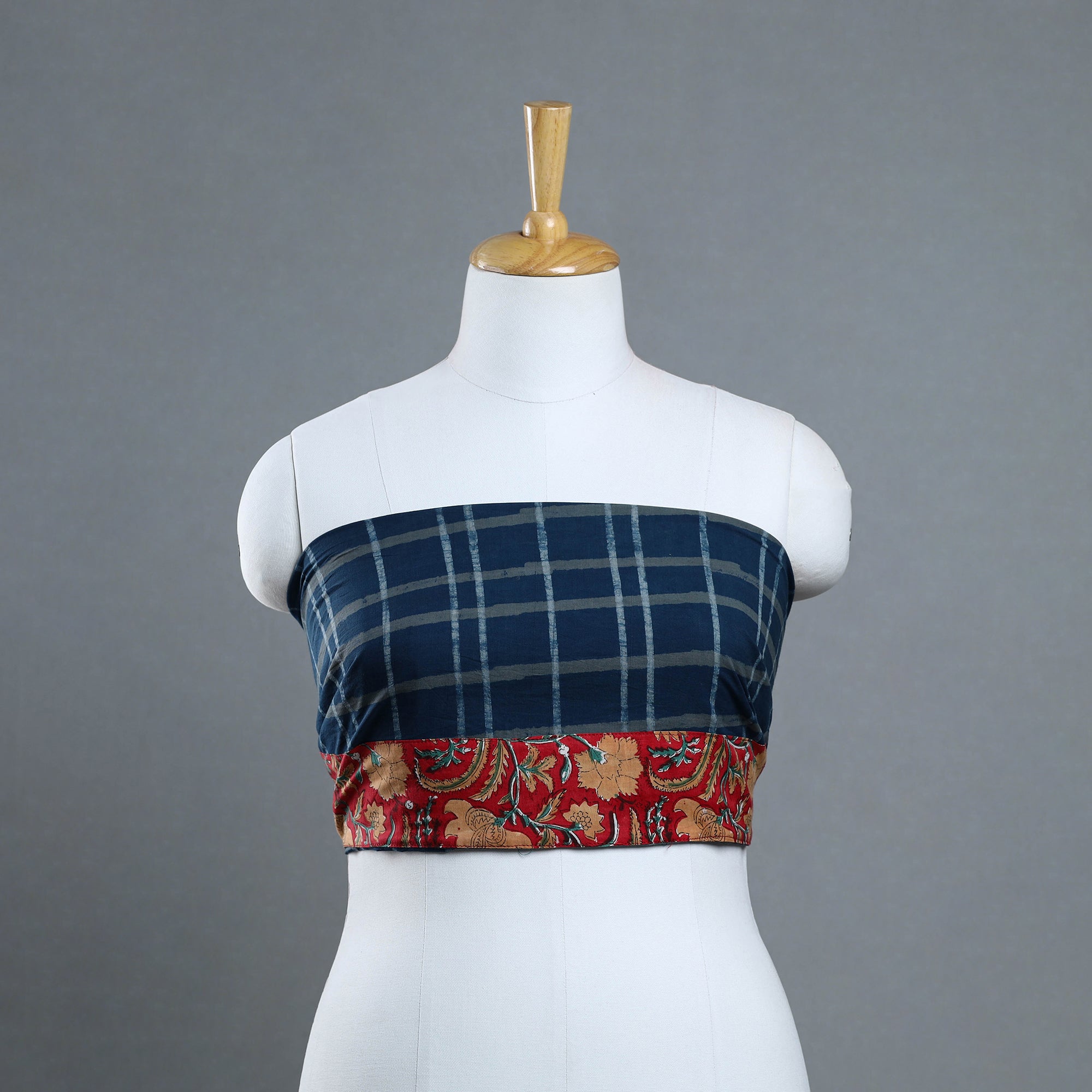 NOORI BAZAR Blue - Block Printed Cotton Akola Blouse Piece 12