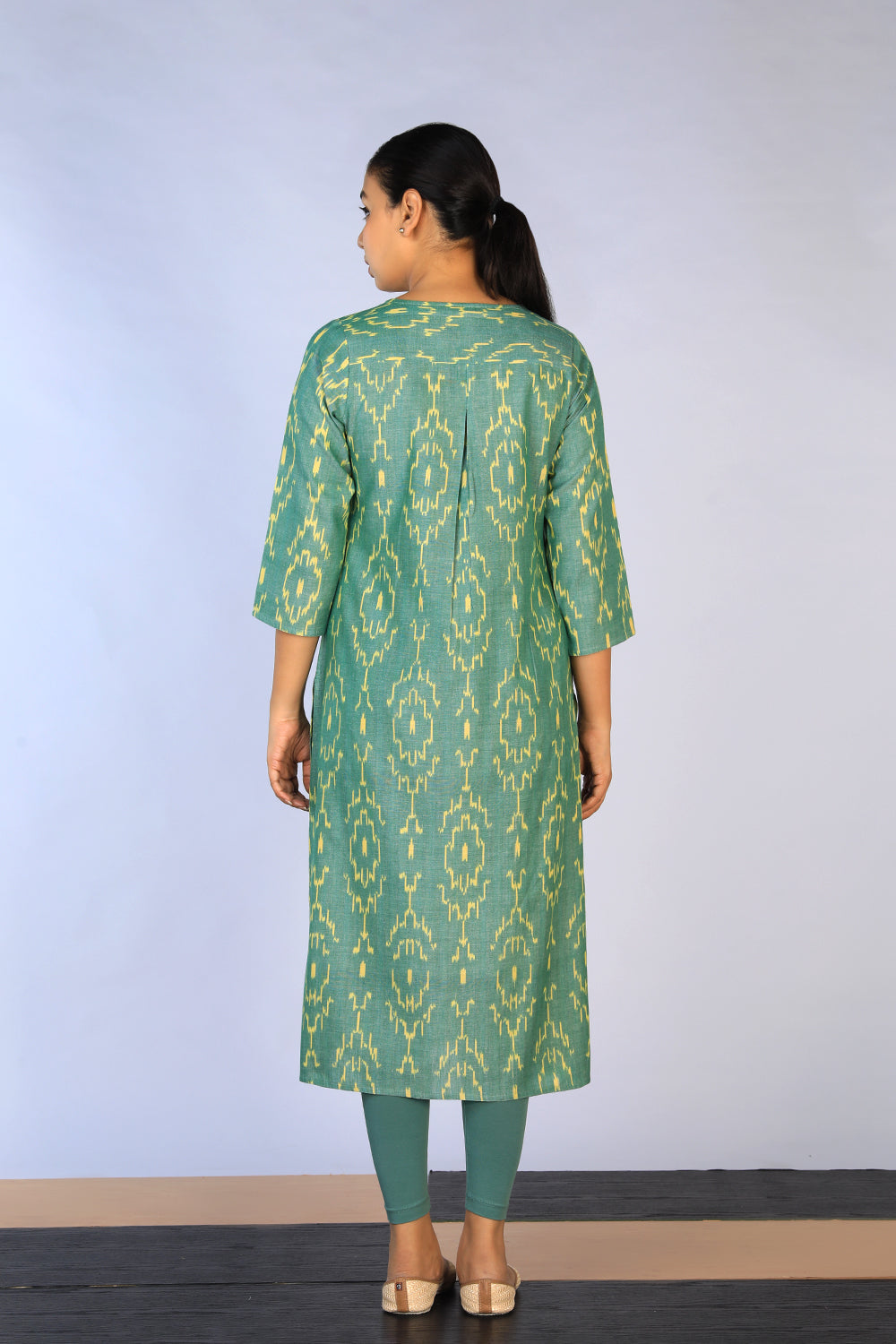 Kalanjali Ethnics Handwoven cotton Pochampally Ikat kurti - view 6