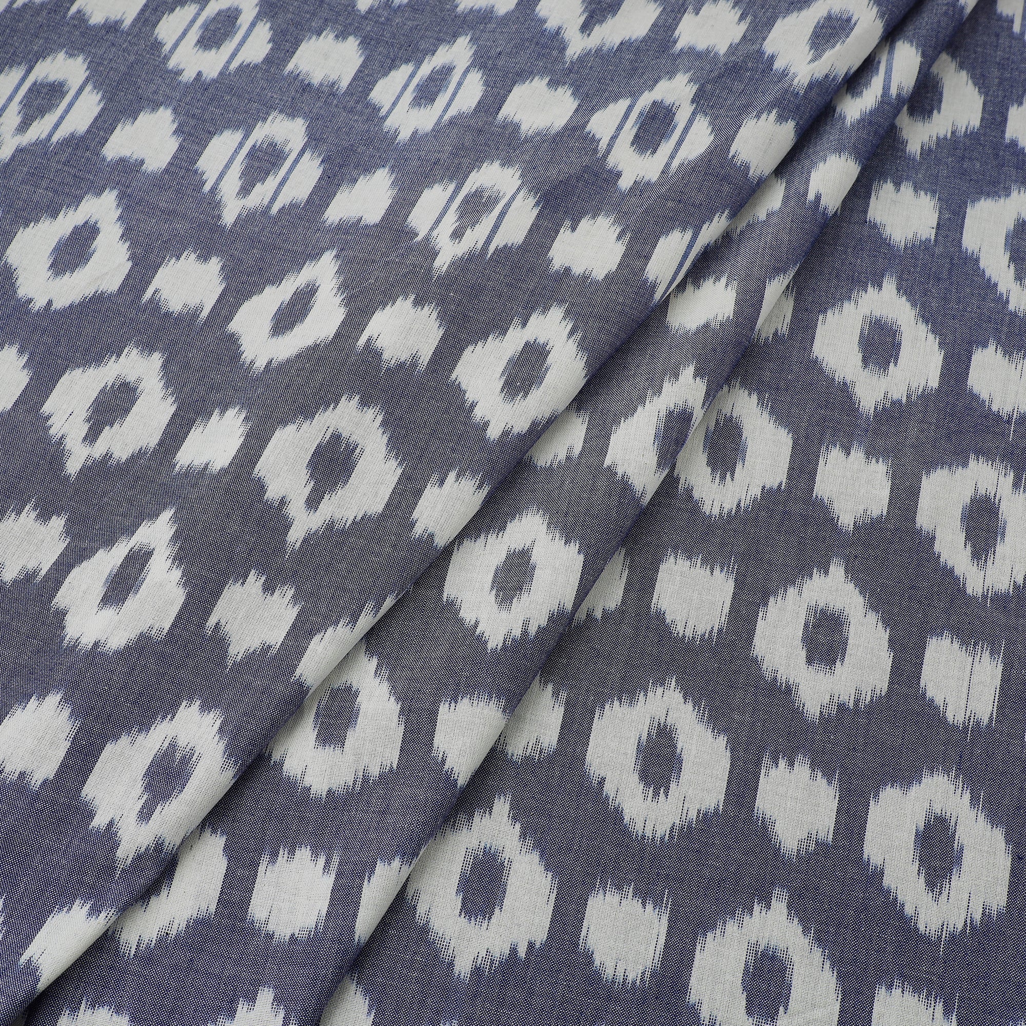 IKAT WEAVES BY EDEM CHANDANA Blue - Central Asian Pochampally Ikat Cotton Fabric 12 - view 2