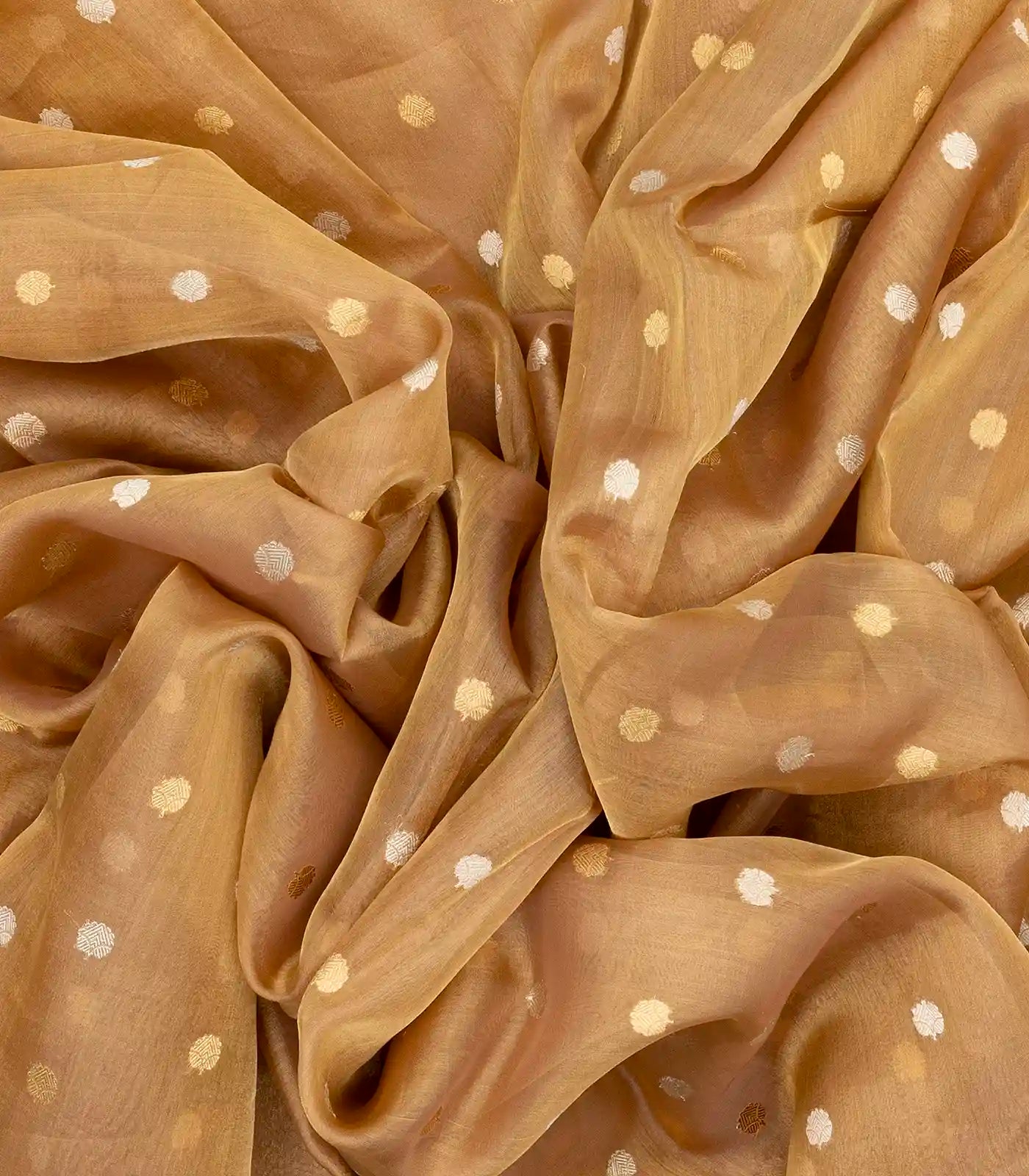 RmKV Gold Handloom Banarasi Tissue Silk Saree With Jaal Motifs - view 3
