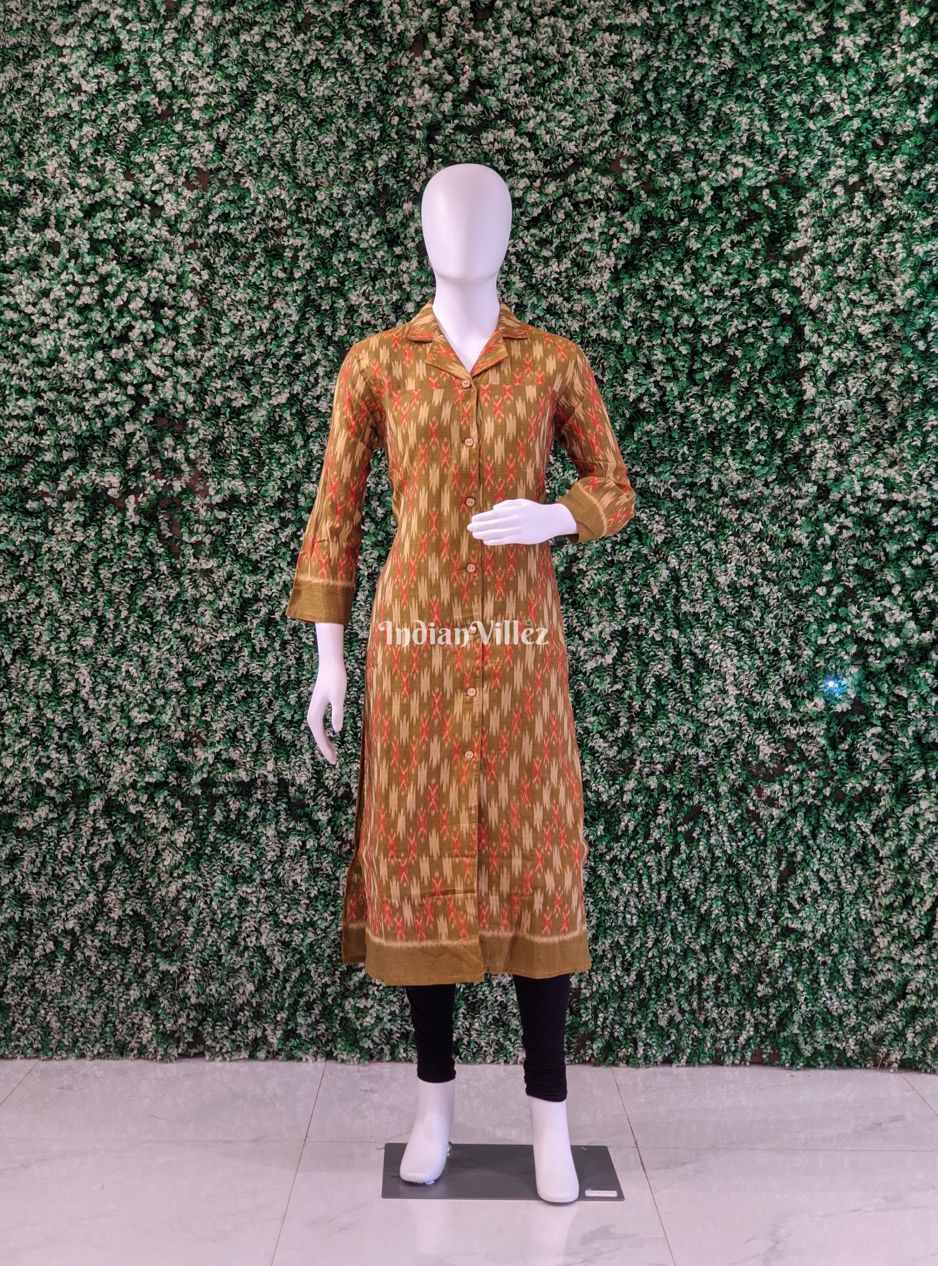 IndianVillèz Multicolor Odisha Ikat Designer Cotton Kurti