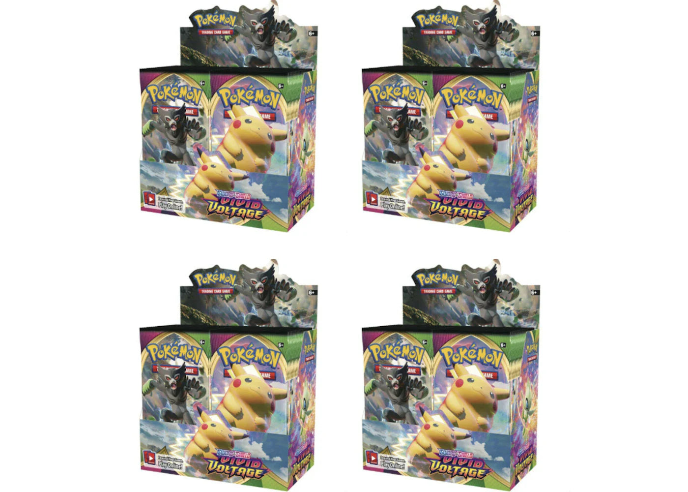Pokémon 2020 Pokemon TCG Sword & Shield Vivid Voltage Booster Box 4X Lot