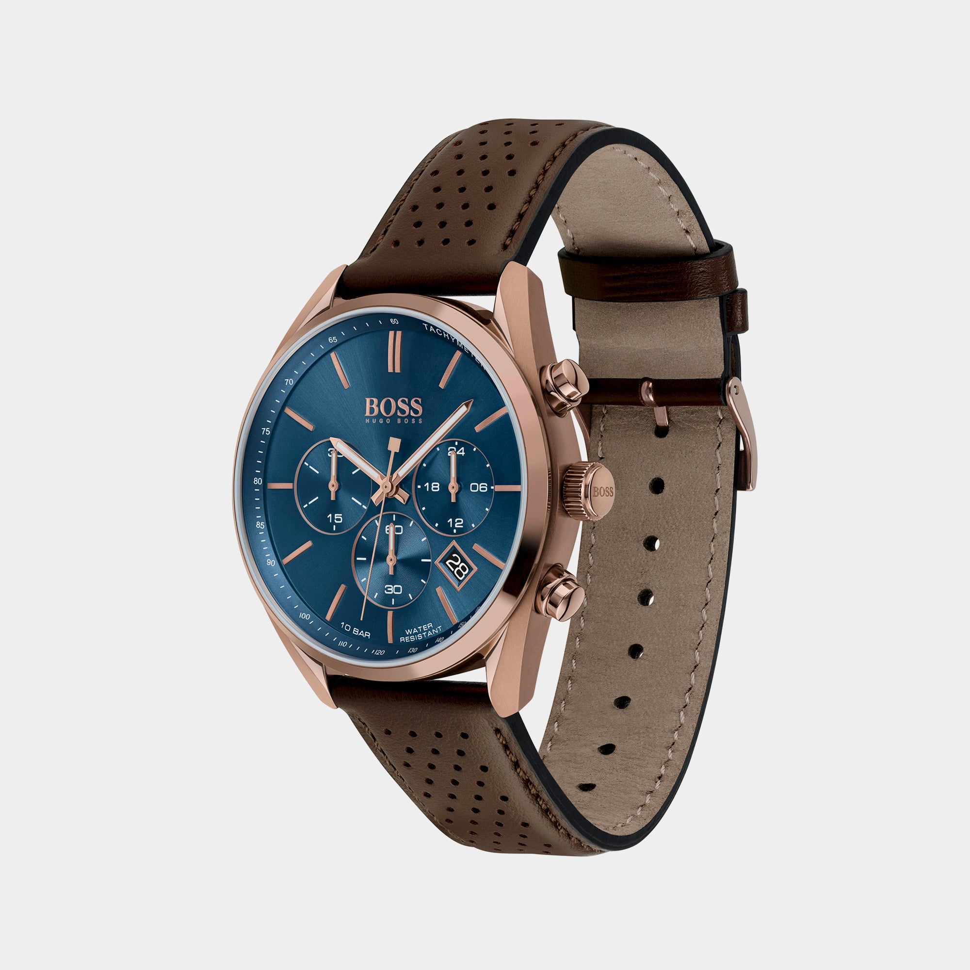 Boss Champion Men Quartz Blue Dial Chronograph Leather Watch 1513817 - view 2