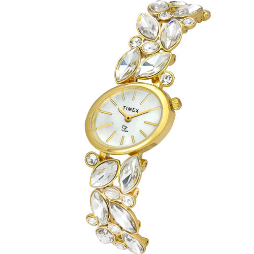 Timex Fria Mother of Pearl White Oval Dial Analog Women's Watch 26mm TWEL20901 - view 2