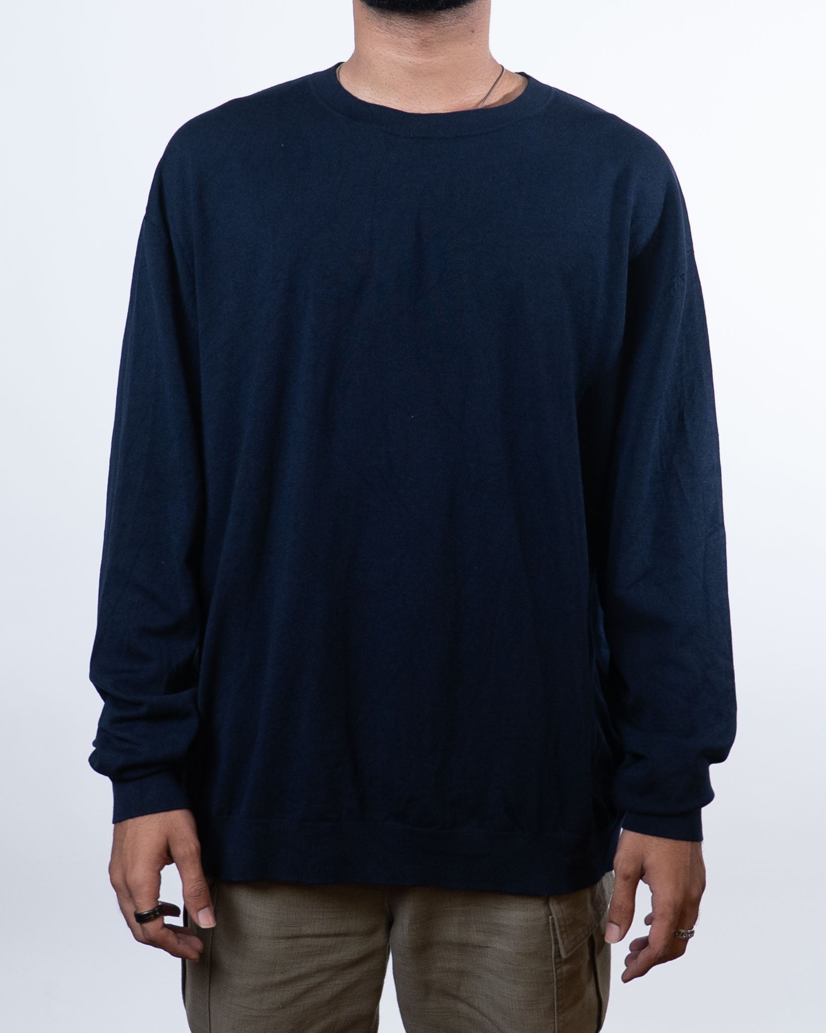 ZARA MAN Zara Basic Crewneck Long Sleeve Black Tee