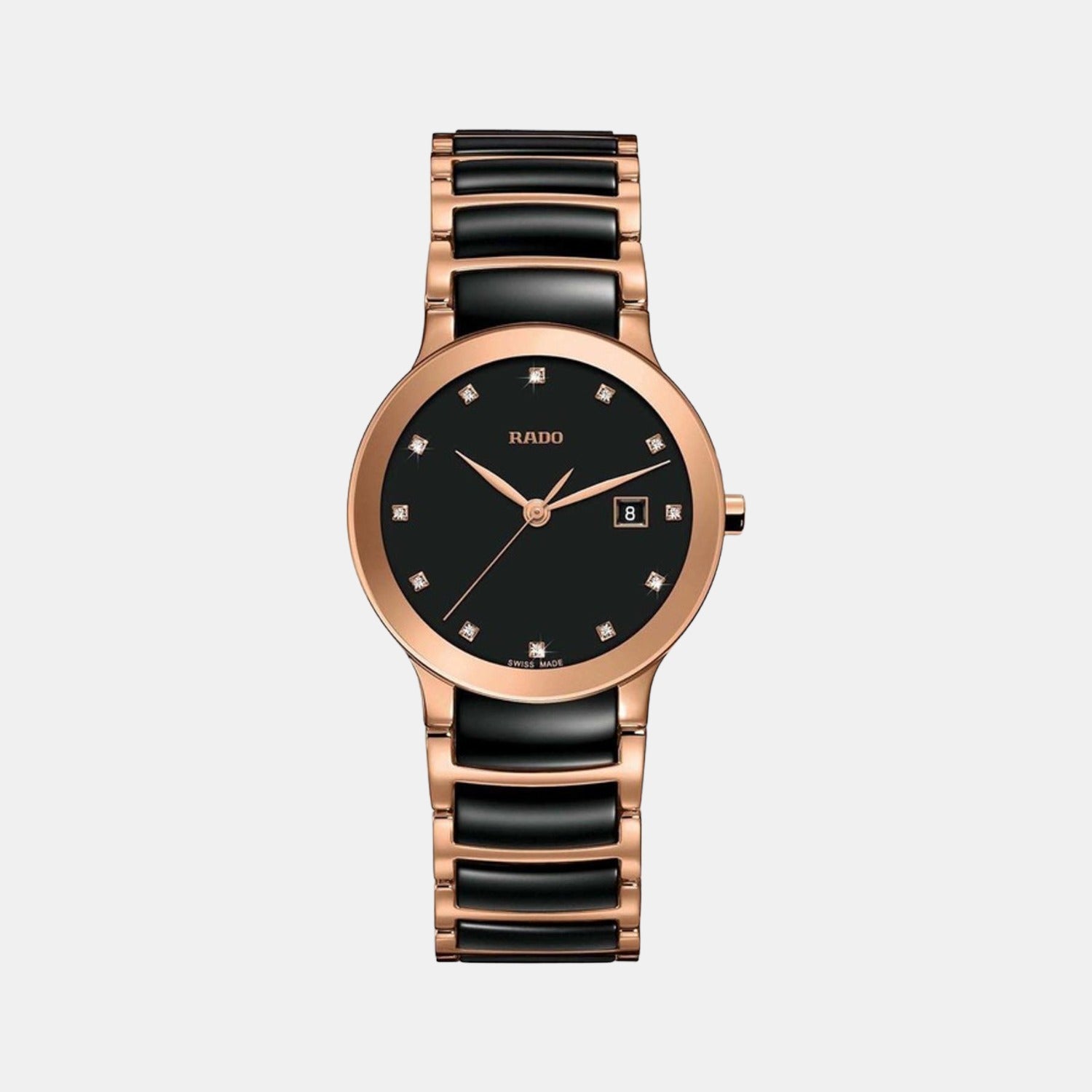 Rado Centrix Women Quartz Black Dial Analog Stainless Steel Watch R30555732