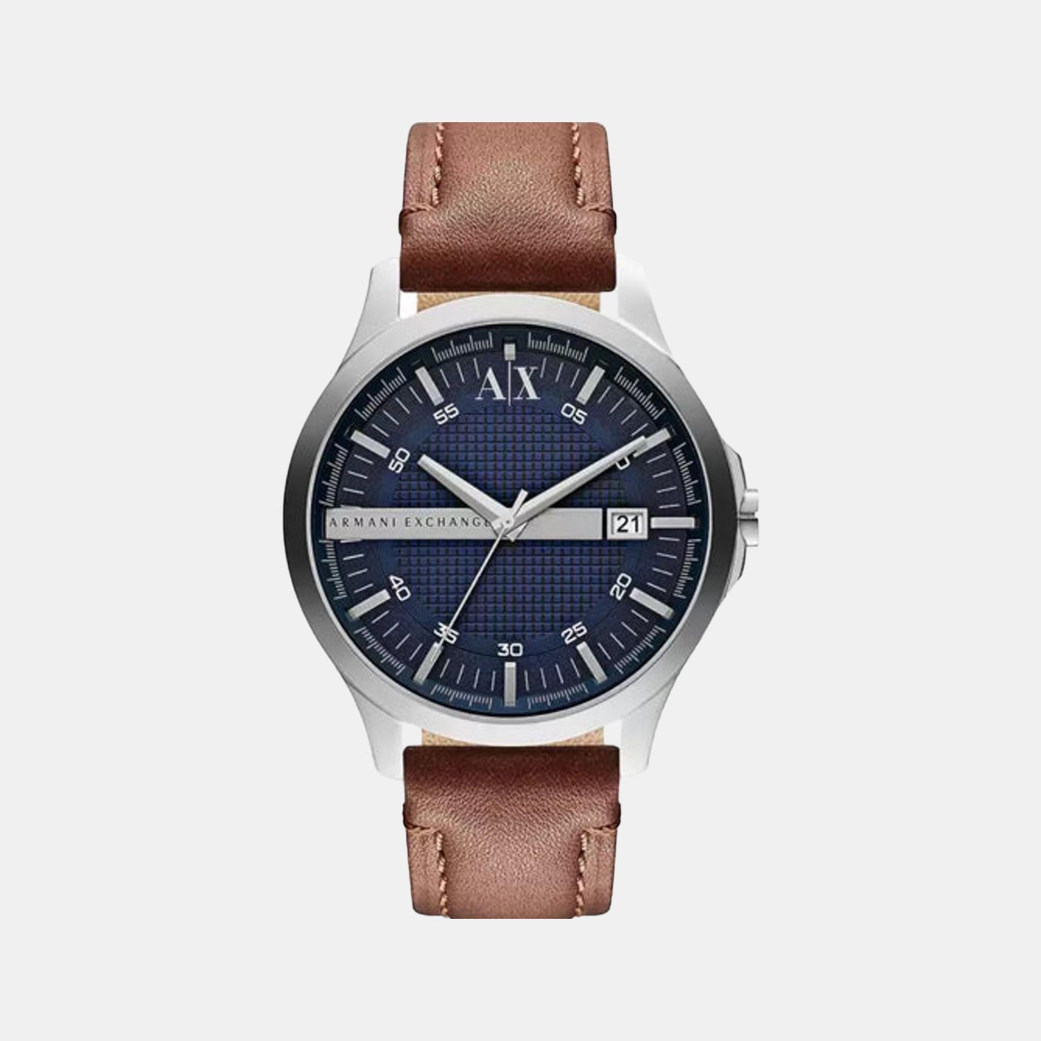 Armani Exchange Hampton Men Quartz Blue Dial Analog Leather Watch AX2133