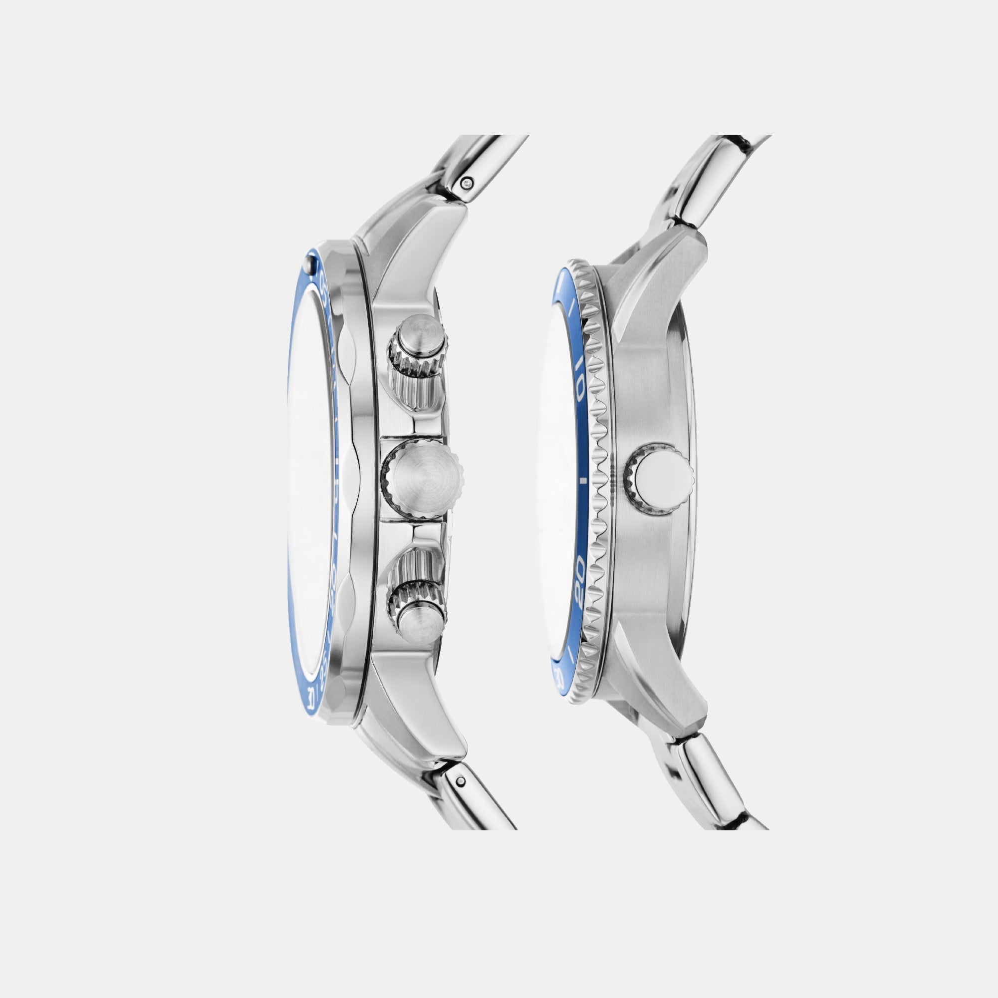 Fossil Bannon Couple Quartz Blue Dial Multi-Function Stainless Steel Watch BQ2828SET - view 2